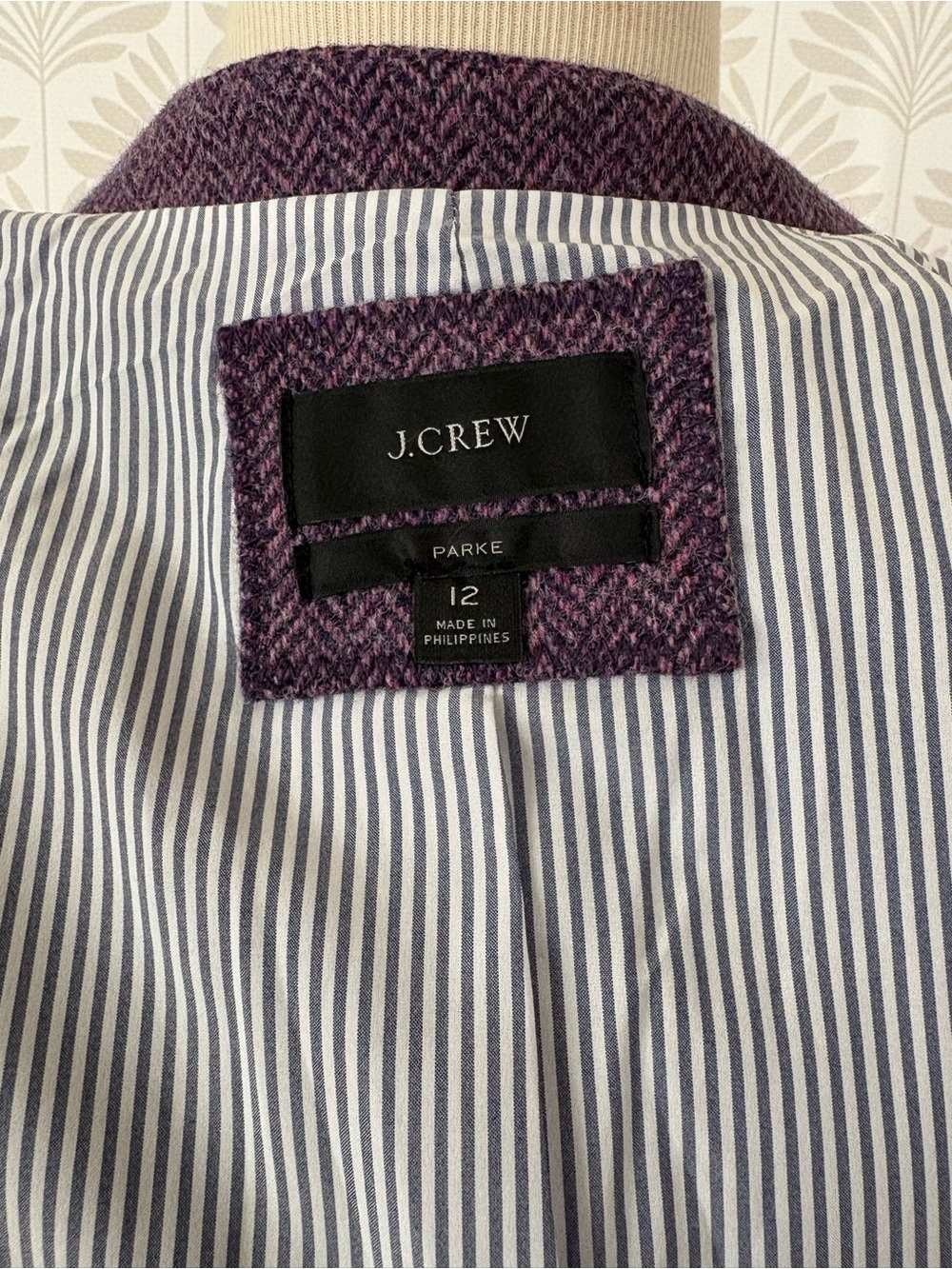 J. Crew Parke Purple Herringbone Wool Blazer - Picture 6 of 6